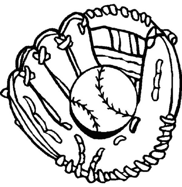 Glove And Baseball Coloring Page 600x618 Glove And Baseball Coloring Page