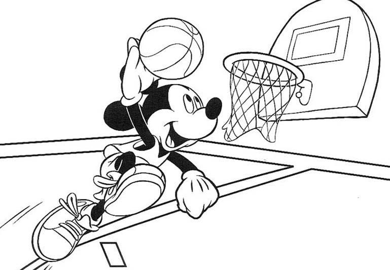 769x533 Mickey Mouse Basketball Coloring Pages