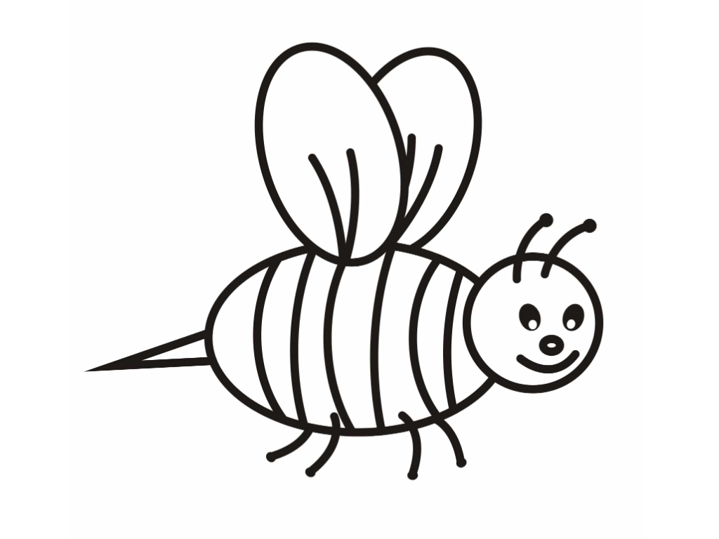 1024x768 Powerful Bee Coloring Picture Colouring Pages Page