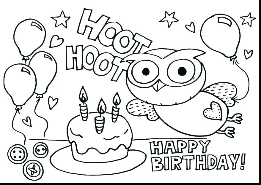Free Printable Happy Birthday Coloring Pages Free Birthday 878x624 Free Printable Happy Birthday Coloring Pages Free Birthday
