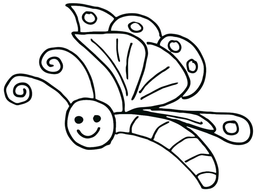 878x659 Cartoon Butterfly Coloring Pages Free Printable For Kids Regarding