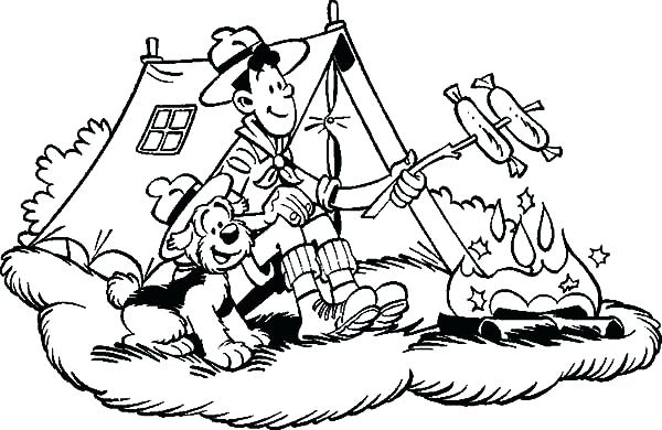 600x390 Camping Coloring Pages Camping Coloring Pages High