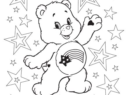 Happy 4th Of July! Free Care Bears Patriotic Printable Coloring 440x327 Happy 4th Of July! Free Care Bears Patriotic Printable Coloring