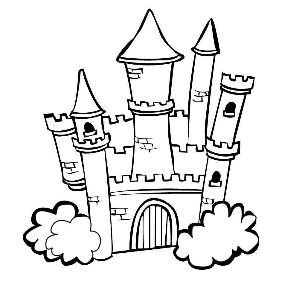 Castle Colouring Pages Princess Castle 1000x1000 Castle Colouring Pages Princess Castle
