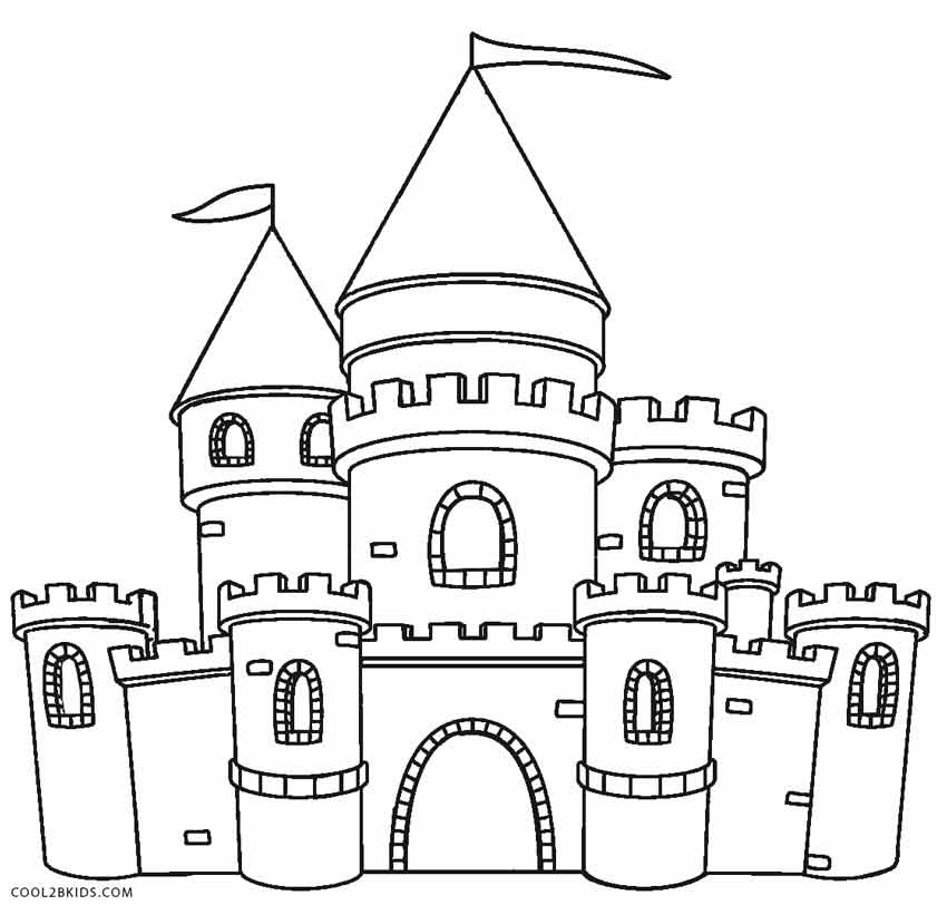 Castle Coloring Page Free 850x812 Castle Coloring Page Free
