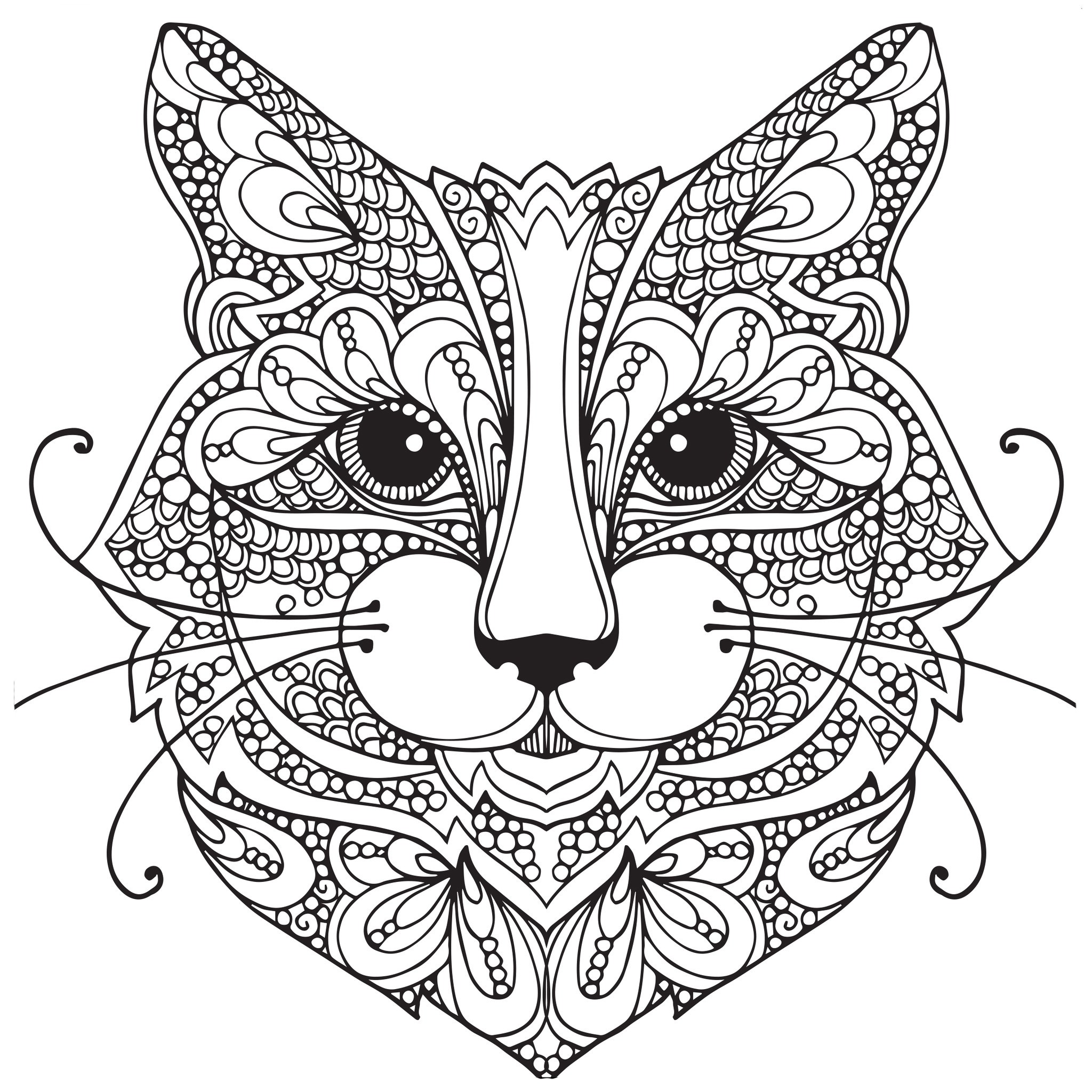 2048x2048 Cat Coloring Pages For Adults Abstract Awesome Adult