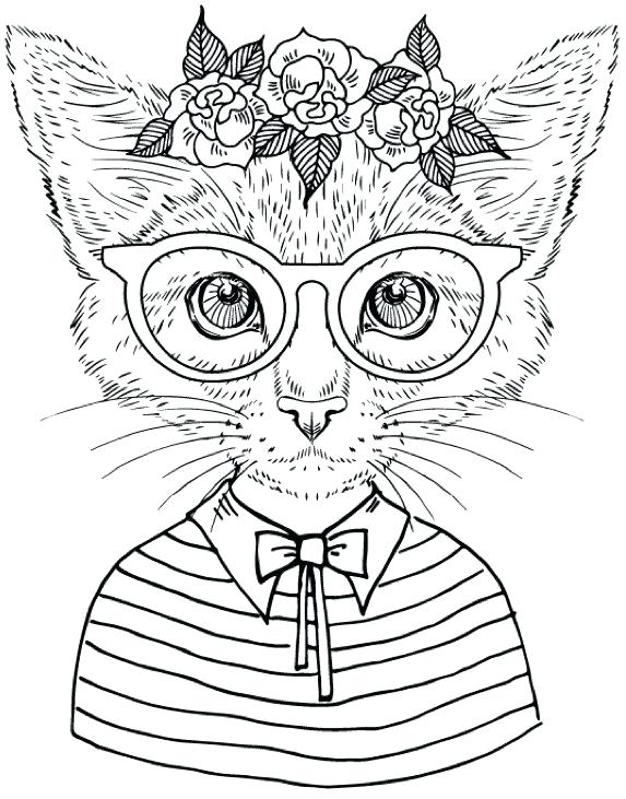 573x731 New Cat Coloring Pages For Adults For Cool Coloring Book Pages 47