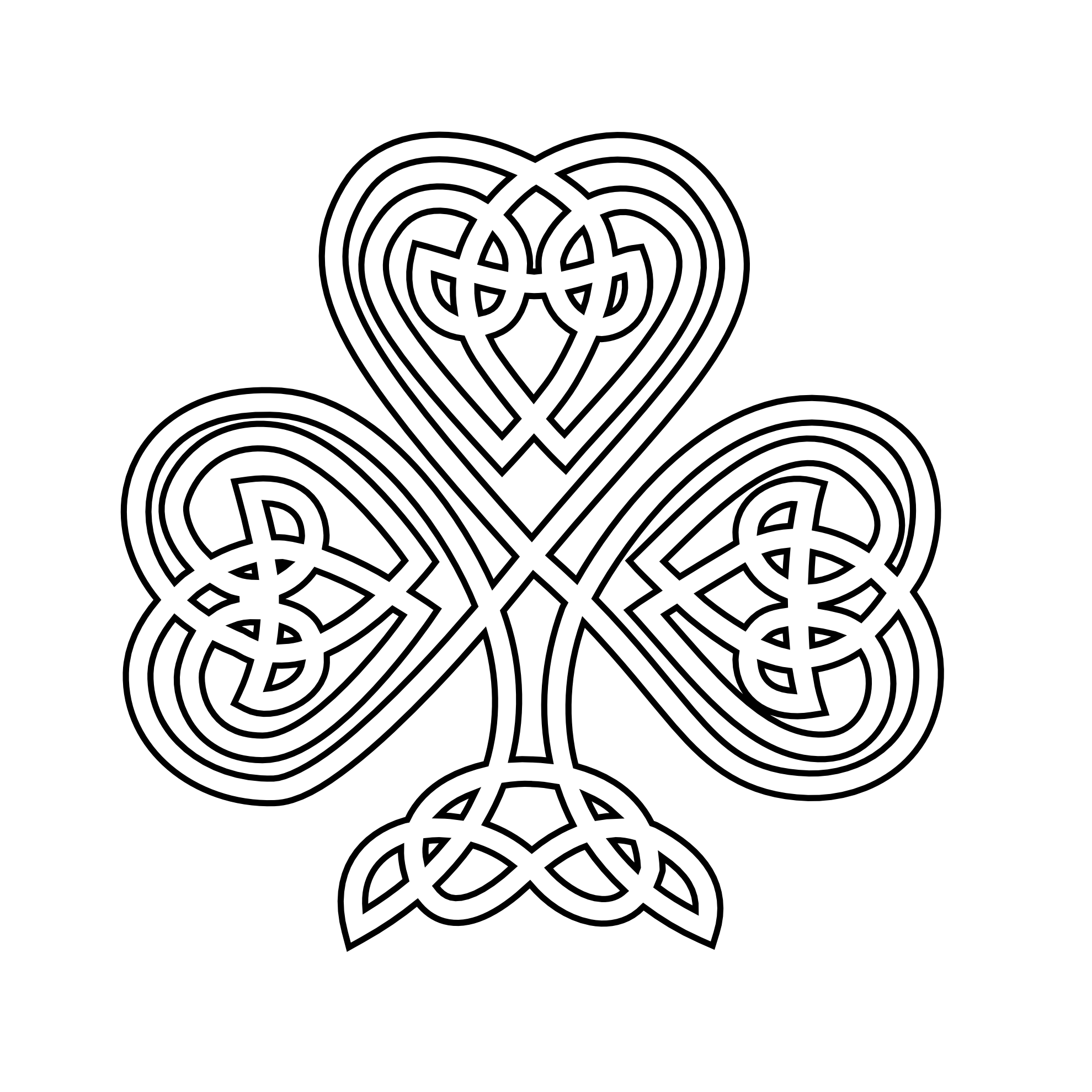 Shamrock Celtic Shamrock Black White Line Flower Art Coloring 1979x1979 Shamrock Celtic Shamrock Black White Line Flower Art Coloring