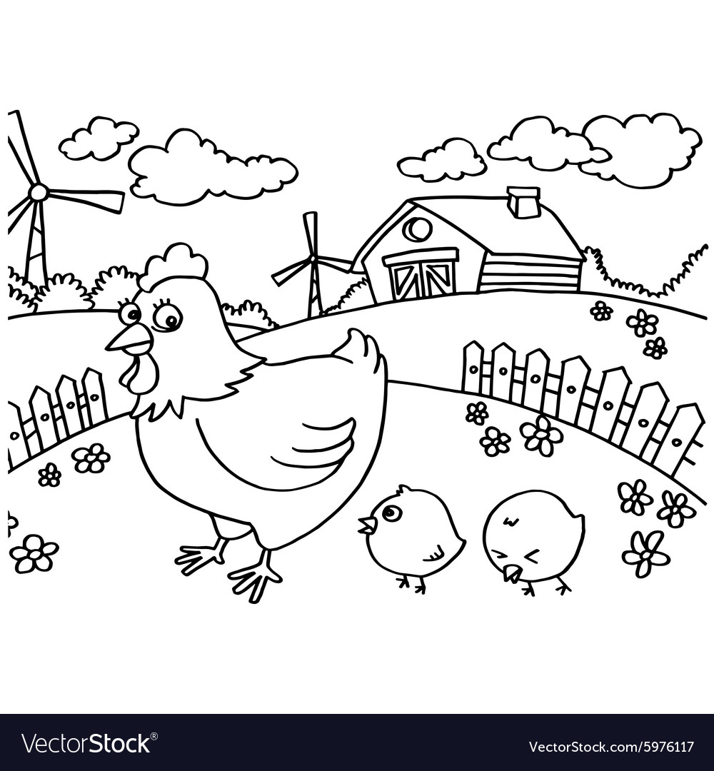 Chicken Coloring Pages Royalty Free Vector Image Chicken Coloring 1000x1080 Chicken Coloring Pages Royalty Free Vector Image Chicken Coloring