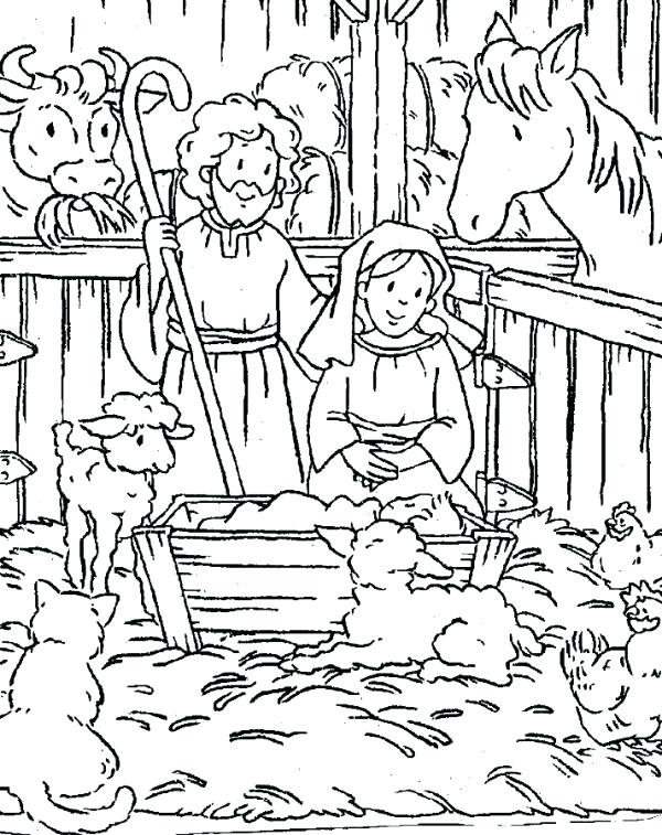 600x757 Birth Of Jesus Coloring Pages Free Free Christian Coloring Pages