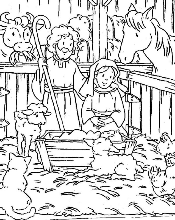 600x757 Christmas Christian Coloring Pages Free Religious Christmas