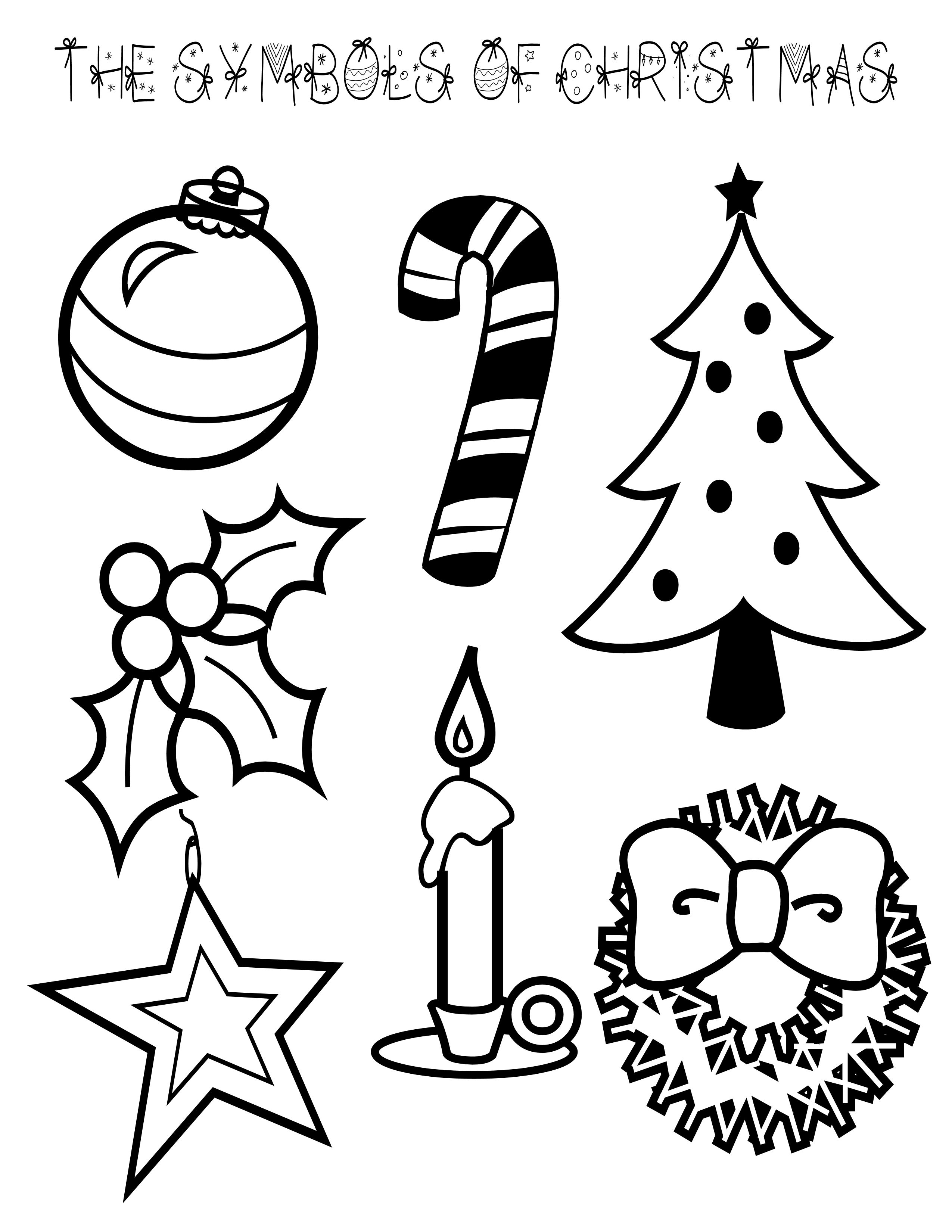 Symbols Of Christmas Coloring Page 2550x3300 Symbols Of Christmas Coloring Page
