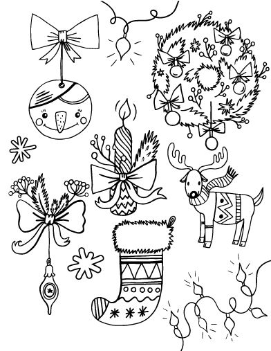392x507 Christmas Ornaments Coloring Pages For Adults New