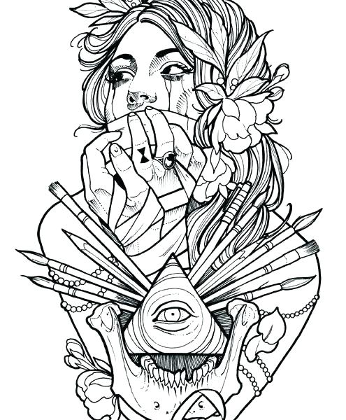 495x600 Tattoo Coloring Book Pages