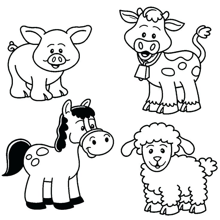 736x735 Coloring Pages With Animals Baby Farm Animal Coloring Pages More