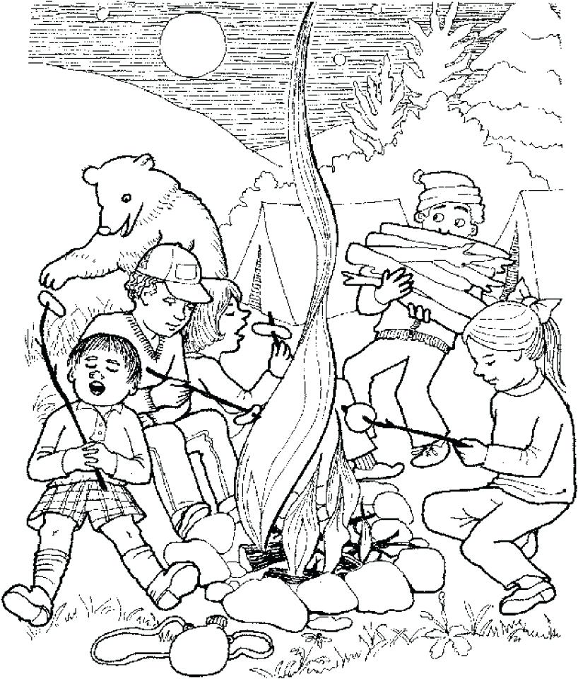 Camping Coloring Pages Free Camping Coloring Pages To Print 818x960 Camping Coloring Pages Free Camping Coloring Pages To Print