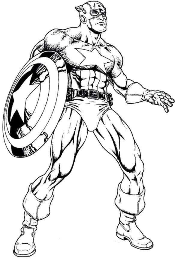 The Avenger Hero Captain America Coloring Page Coloring Pages 600x871 The Avenger Hero Captain America Coloring Page Coloring Pages