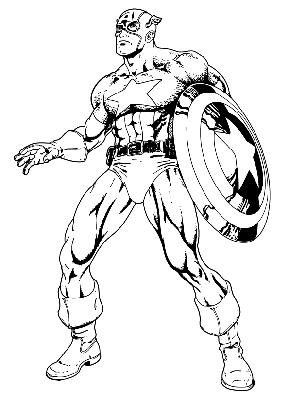 Captain America Coloring Page Online Free Coloring Pages For Kids 595x842 Captain America Coloring Page Online Free Coloring Pages For Kids