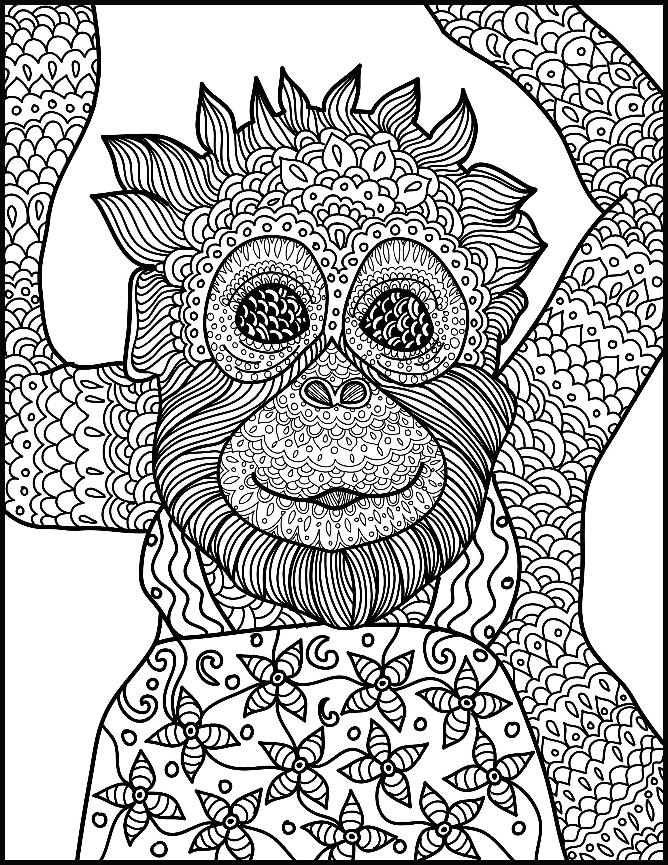 This Animal Coloring Page Of A Monkey Is Perfect For Any Skill 2318x3000 This Animal Coloring Page Of A Monkey Is Perfect For Any Skill