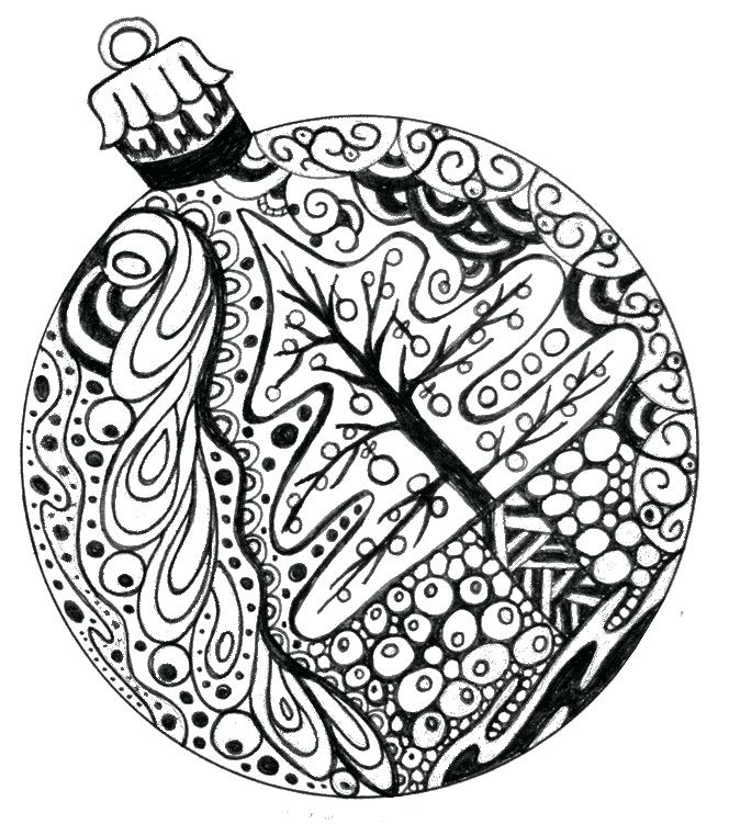 Christmas Ball Coloring Page 664x751 Christmas Ball Coloring Page