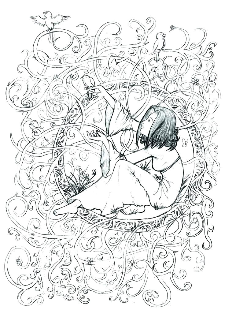 736x1013 Free Coloring Pages Adult Creative Haven Fanciful Faces Coloring