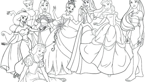 585x329 Disney Princess Coloring Pages Free To Print All Princesses