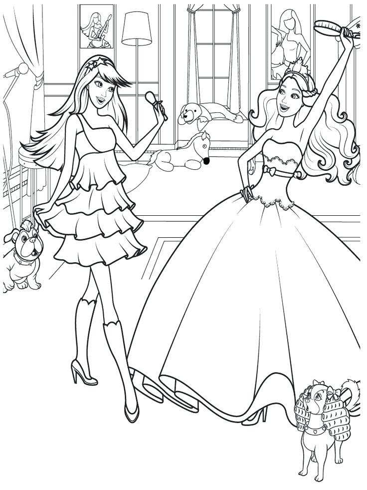 Barbie Princess Coloring Pages For Girls Color Bros Free Coloring 736x981 Barbie Princess Coloring Pages For Girls Color Bros Free Coloring
