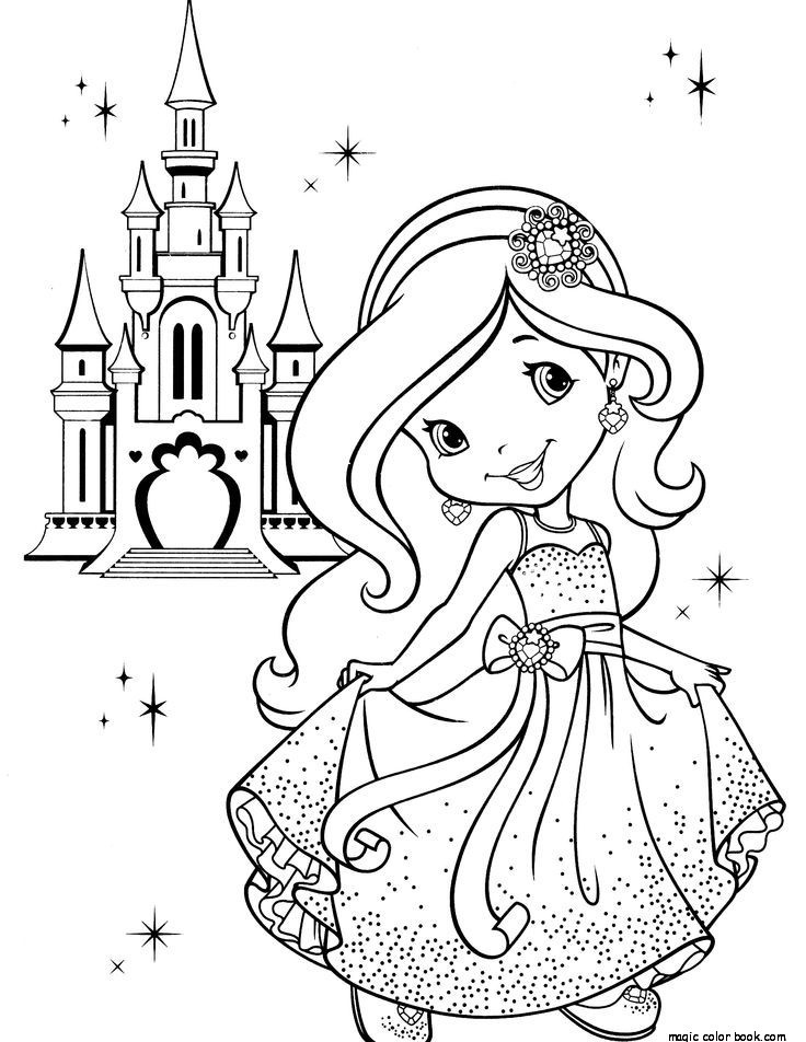 Princess Girl Coloring Pages Online Free Castle Crown 736x952 Princess Girl Coloring Pages Online Free Castle Crown