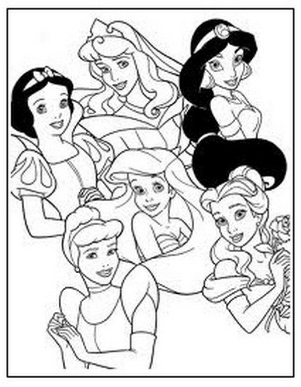 Disney Princess Coloring Pages For Girls For Free 600x772 Disney Princess Coloring Pages For Girls For Free