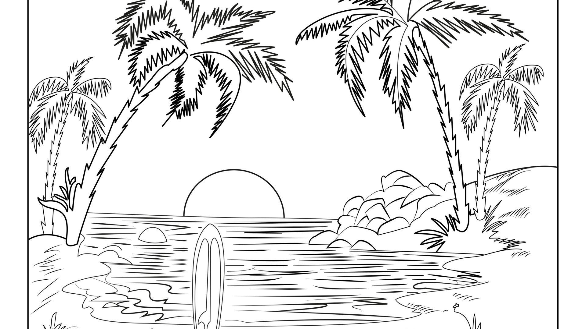 1920x1080 Drawn Nature Colouring Page Pencil And In Coloring Pages General