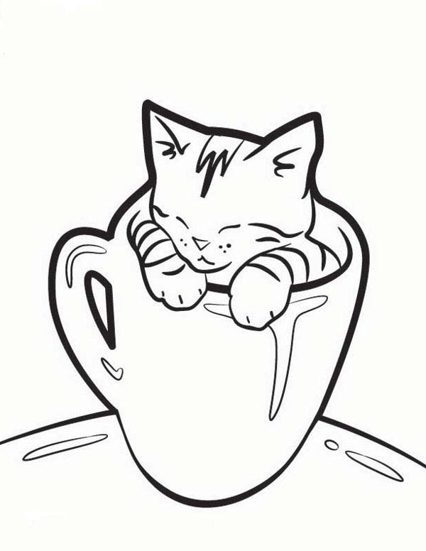 600x776 Cute Kitten Coloring Pages