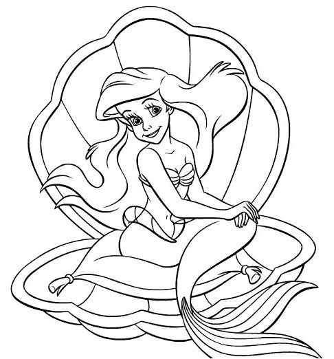 Disney Princess Ariel, The Mermaid, Coloring Pages, Disney 486x522 Disney Princess Ariel, The Mermaid, Coloring Pages, Disney