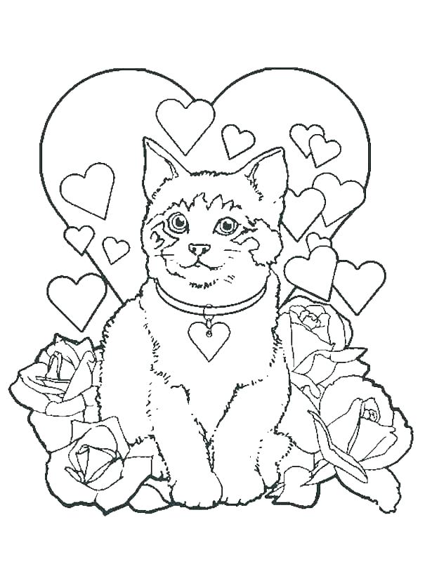 615x800 Coloring Pictures Kittens Free Puppy And Kitty Coloring Pages