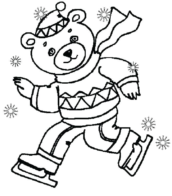 670x764 Winter Scene Coloring Pages
