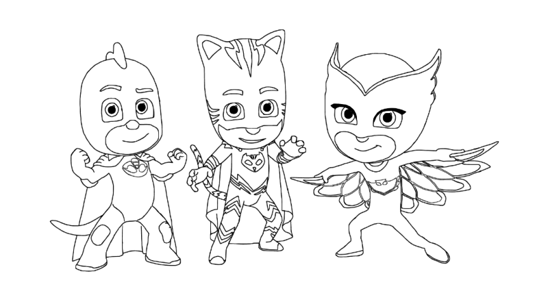 800x444 Pj Masks Coloring Pages Pdf