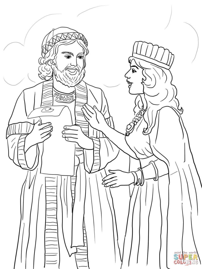 768x1024 Esther Coloring Page