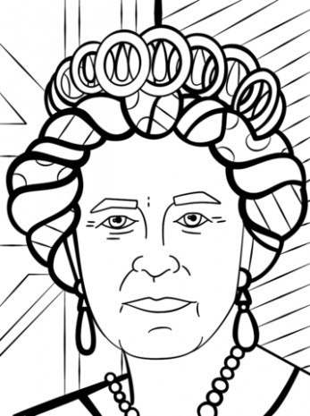 347x465 Queen Elizabeth By Romero Britto Coloring Page Free . @ Just
