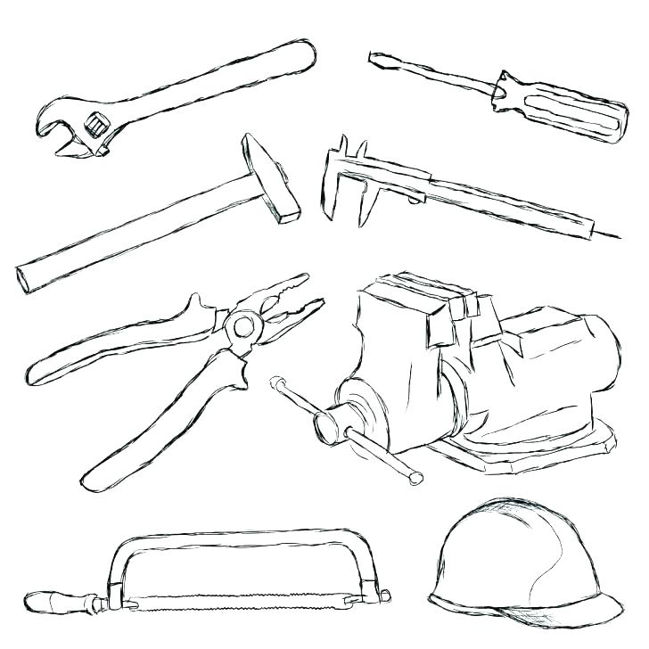 728x728 Repair Tools Coloring Tools Coloring Screwdriver Coloring Page
