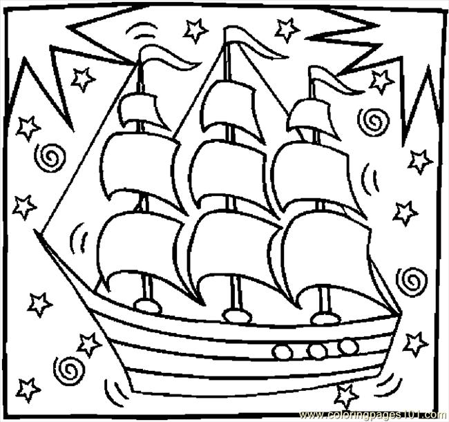 Ship 3 Coloring Page 650x611 Ship 3 Coloring Page