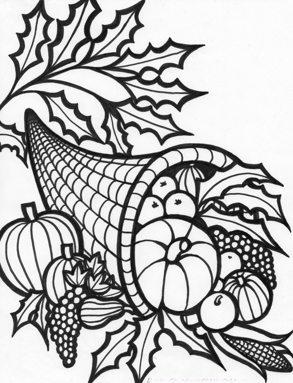 Free Cornucopia Coloring Pages