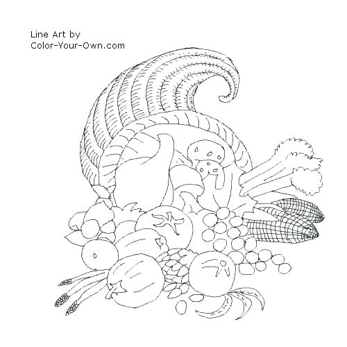 500x500 Cornucopia Pictures To Color Corn Free Cornucopia Coloring Page