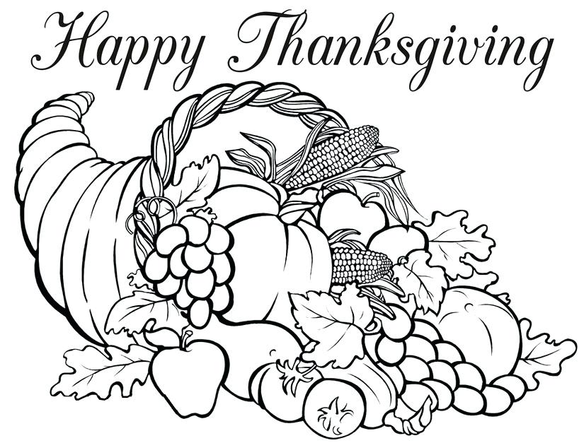 825x627 Thanksgiving Cornucopia Coloring Pages Horn Of Plenty More