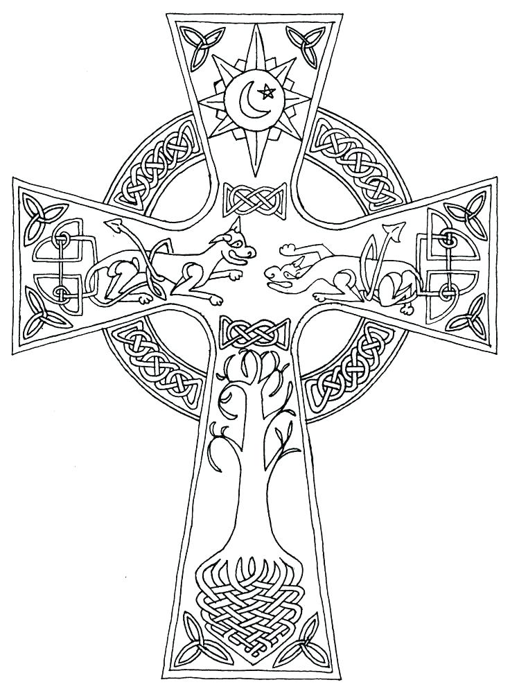 736x994 Celtic Coloring Page Free Printable Cross Coloring Pages Cross