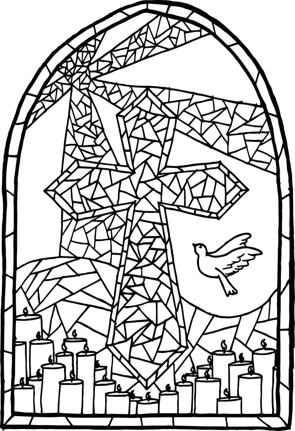 1024x1493 Coloring Pages ~ Cross Coloring Pages Stained Glass Page Jesus