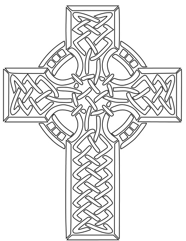 371x480 Celtic Cross Plain Coloring Page