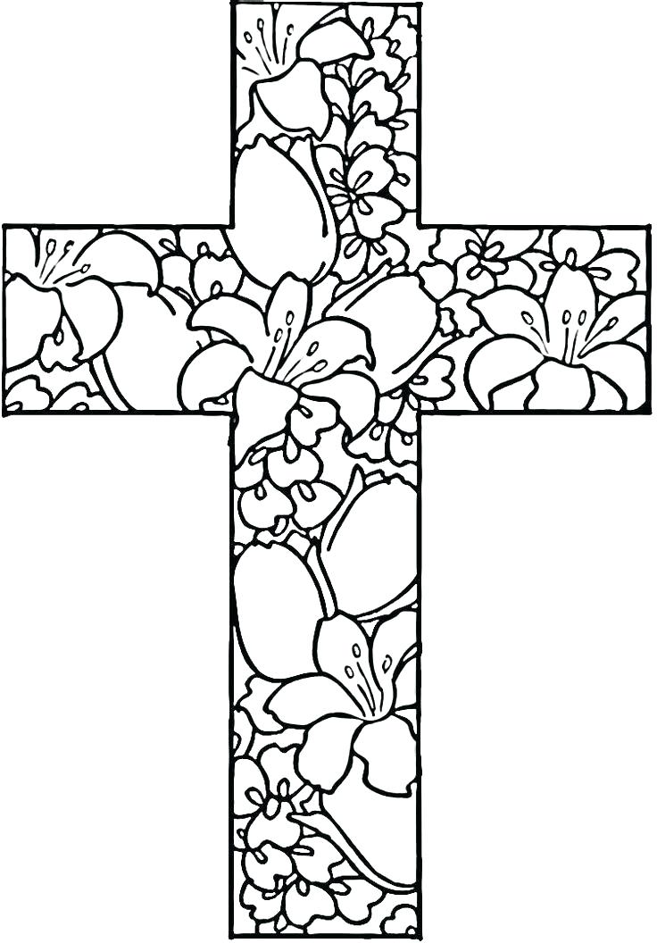 736x1056 Coloring Pages Of Crosses Cross Color Page Religious Coloring