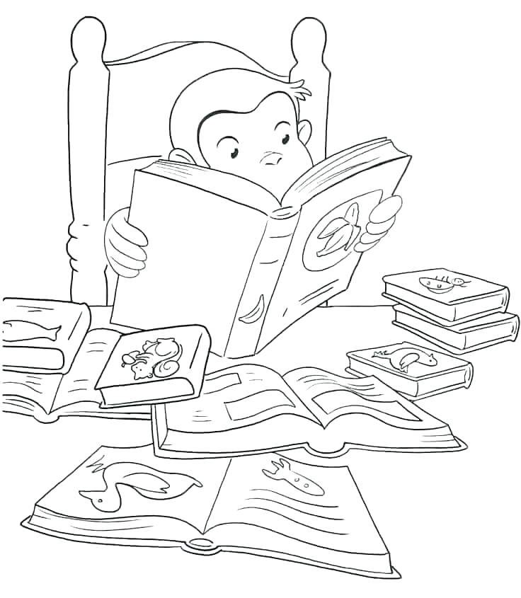 736x845 Curious George Coloring Pages Printable Free Printable Curious