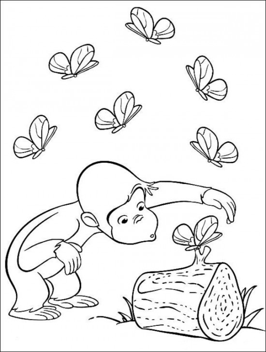 550x727 Curious George Spring Coloring Pages 550x727 Picture