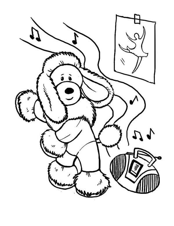 This Funny Dog Learn To Dance Coloring Page 600x777 This Funny Dog Learn To Dance Coloring Page