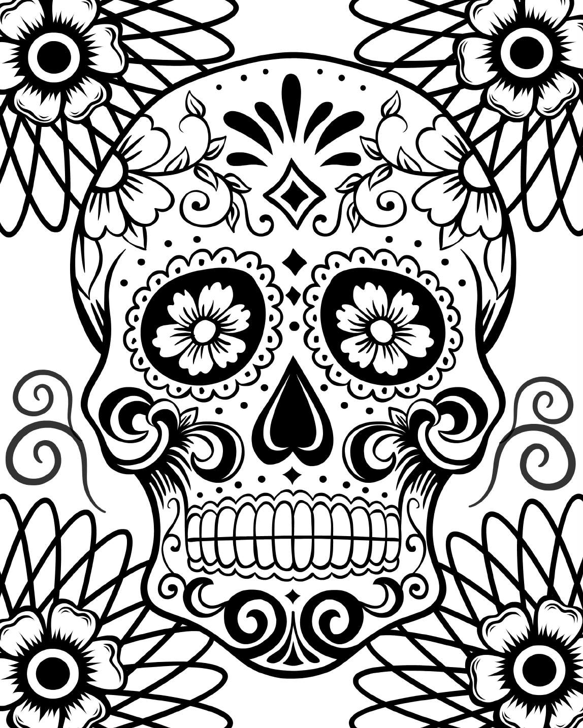 1148x1434 Fresh Day Of The Dead Coloring Pages For Adults Free Printable
